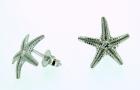Orecchini stelle marine in oro bianco e brillanti ct. 0.10
